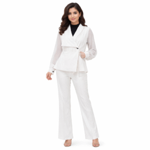 Elegant White Western Co-Ord Set for Women