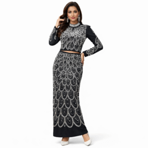 Elegant Black Embellished Western Co-Ord Set