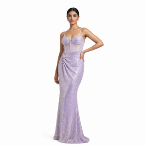 Lavender Shimmer Western Gown