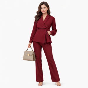 Maroon Western Co-Ord Set for Women | Stylish Blazer & Pant