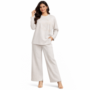 Elegant Off-White Western Co-Ord Set for Women | Premium Slim Fit Outfit