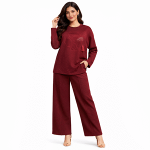 Premium Maroon Western Co-Ord Set for Women | Elegant Slim Fit Outfit