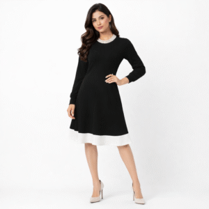 Classic Black Western Dress for Women