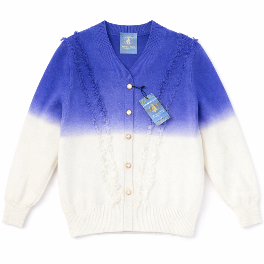 Women Three-Color Gradient Knit Cardigan Western Winter