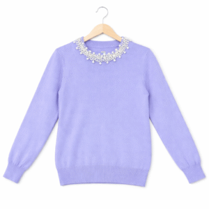 Women’s Western Knit Top with Pearl Collar – 4 Color Options