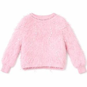 Women’s Soft Fuzzy Western Sweater with Pearl & Sequin Embellishment | Cozy Winter Knit Top