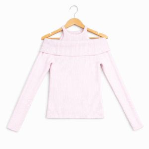 Women’s Ribbed Off-Shoulder Western Top | Red, Beige Ribbed, Light Pink & Taupe Colors