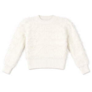 Women’s Western Faux Fur Sweater Top – Winter Party Wear (White, Pink & Blue)