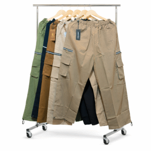 Men’s Solid Cargo Pants with Elastic Waist & Utility Pockets | Sizes 28–36