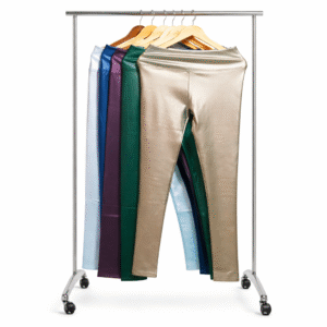 Vibrant metallic leggings display
