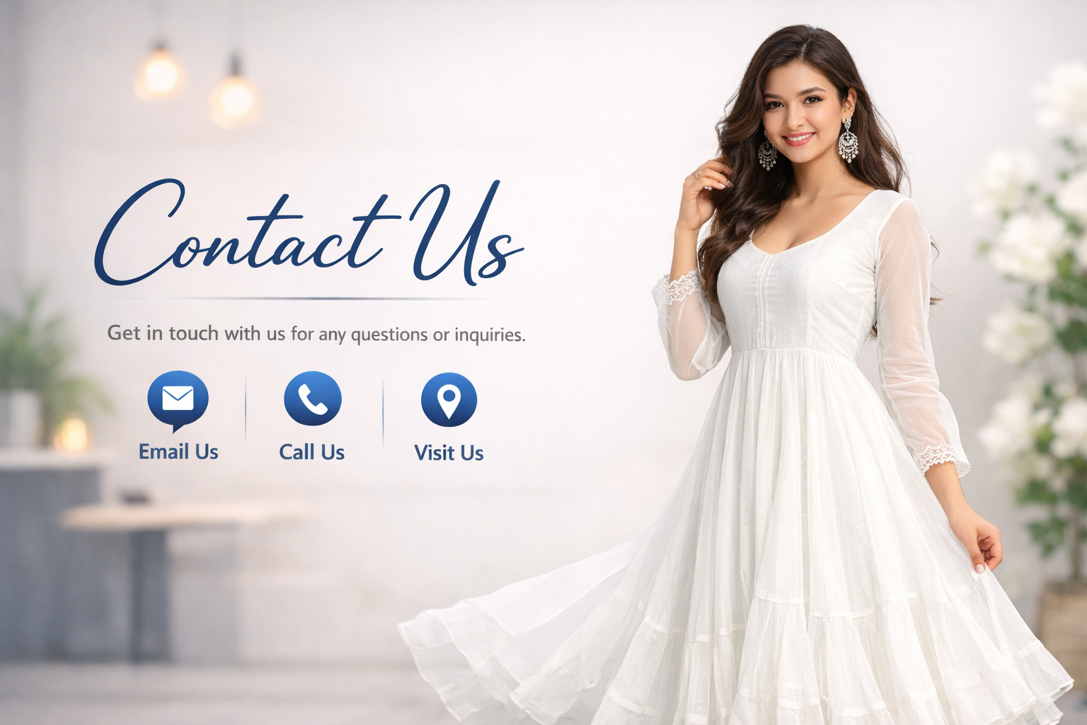 Contact us with a warm smile