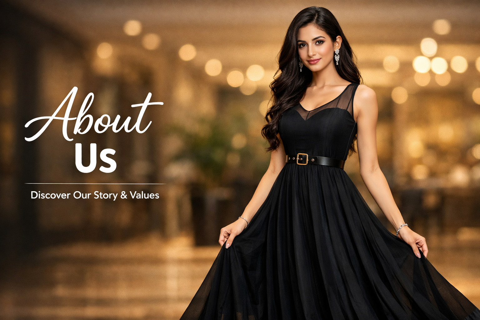 Elegant portrait with golden backdrop